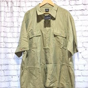 Vtg. George Men's green button down short sleeve shirt size 3XL